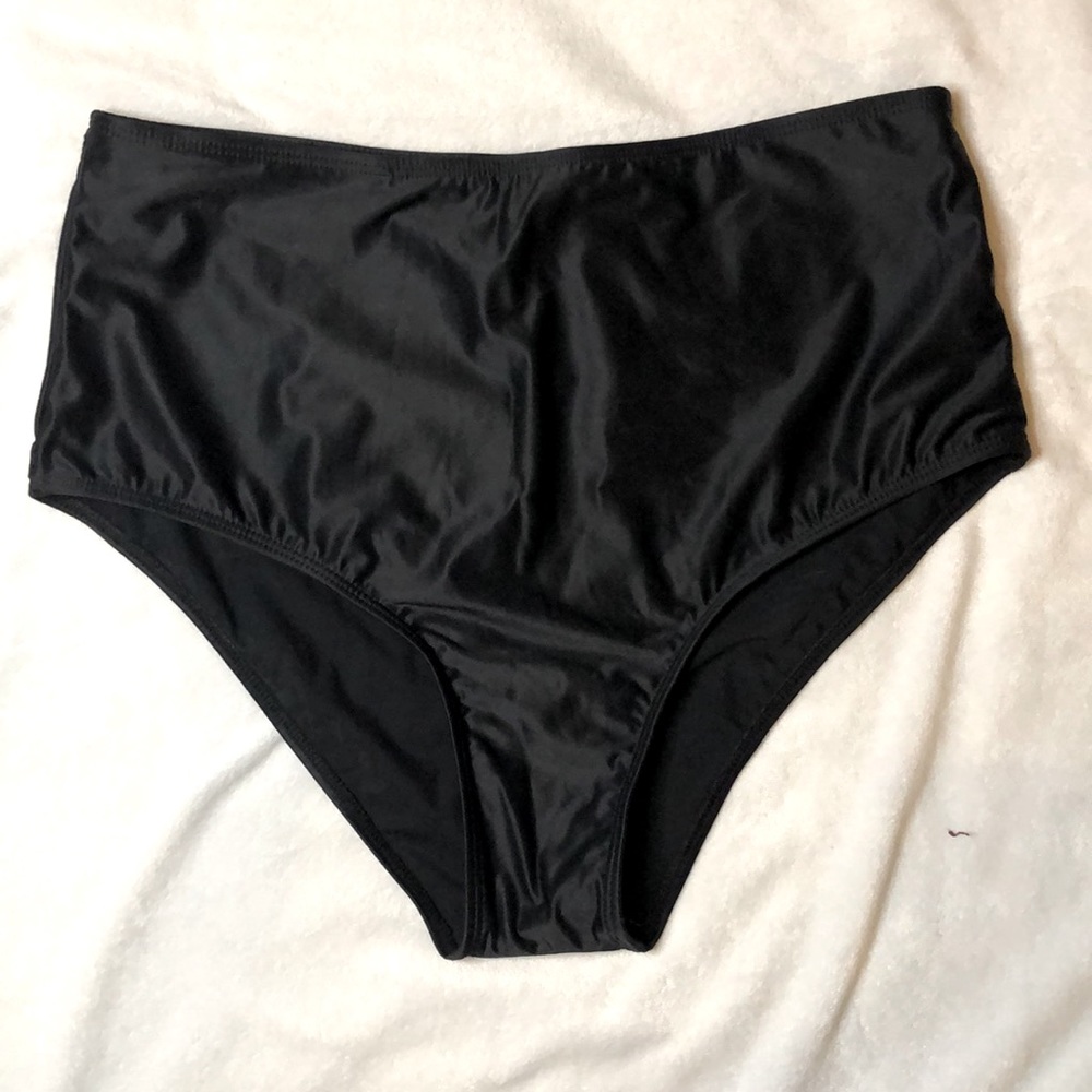 Black high waisted swim bottoms